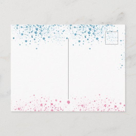 Geslacht laat baby shower blauw roze meisje zien uitnodiging briefkaart (Achterkant)