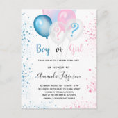 Geslacht laat baby shower blauw roze meisje zien uitnodiging briefkaart (Voorkant)
