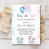 Geslacht laat baby shower olifanten blauwe roze zi kaart