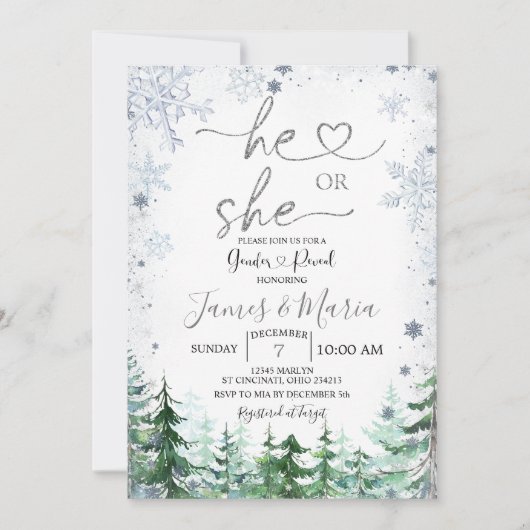 Geslacht Laat hem of zij het bos van de wintersnee Kaart (Voorkant)