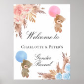 Geslacht laat teddy zien met een paar pampas gras poster (Voorkant)