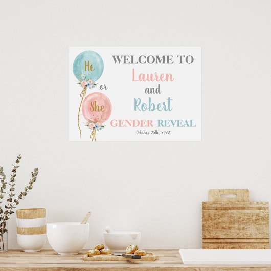 Geslacht laat zien dat hij of zij een welkomstteke poster (Keuken)