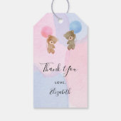 Geslacht laat zien hoe roze roze blauw bedankt cadeaulabel (Achterkant)