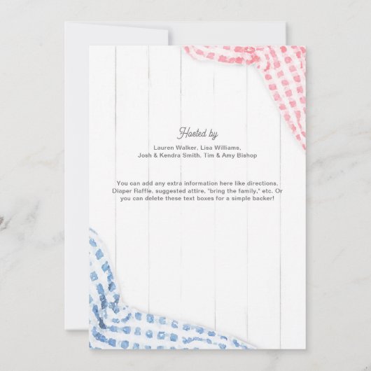 Geslacht Maak BabyQ Uitnodiging (Achterkant)