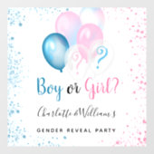 Geslacht man meisje blauw roze glitter bal raamsticker (Vel)