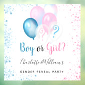 Geslacht man meisje blauw roze glitter bal raamsticker (Vel 3)