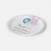 Geslacht man meisje blauw roze wit papieren bordje (Gekanteld)