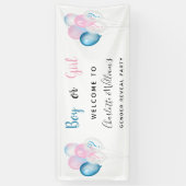 Geslacht man meisje blauw roze wit spandoek (Verticaal)