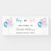 Geslacht man meisje blauw roze wit spandoek (Horizontaal)