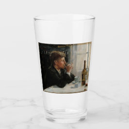 Geslacht Man verloren in gedachten bij de tafel Glas