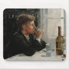 Geslacht Man verloren in gedachten bij de tafel Muismat