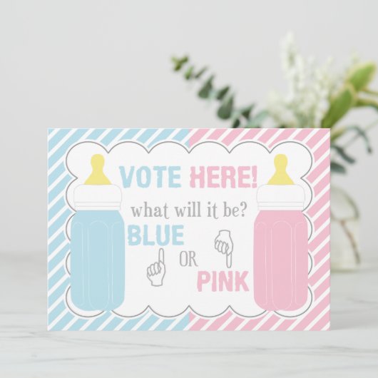 Geslacht met baby flesje Bemetafel openbaar maken Kaart (Staand voorkant)