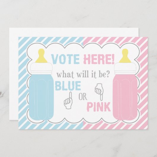 Geslacht met baby flesje Bemetafel openbaar maken Kaart (Voorkant / Achterkant)