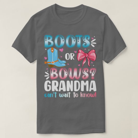 Geslacht met oma's en bogen onthullen Baby shower  T-shirt (Design voorkant)