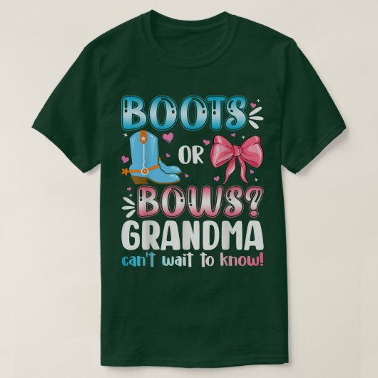 Geslacht met oma's en bogen onthullen Baby shower  T-shirt (Design voorkant)