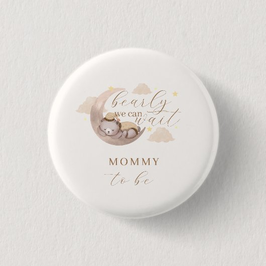 Geslacht Neutraal Barly Wachten Maan Star Mama te  Ronde Button 3,2 Cm (Voorkant)
