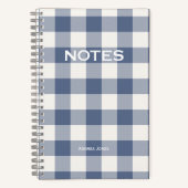 Geslacht Neutraal Blauw Buffel Check monogrammed n Notitieboek (Voorkant)