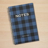 Geslacht Neutraal Blauw Buffel Check monogrammed n Notitieboek