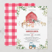 Geslacht Neutraal Boerderij Barnyard Animal Baby s Kaart (Voorkant / Achterkant)