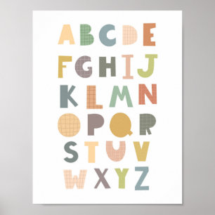 Geslacht Neutraal Boho Alphabet Kwekerij Poster