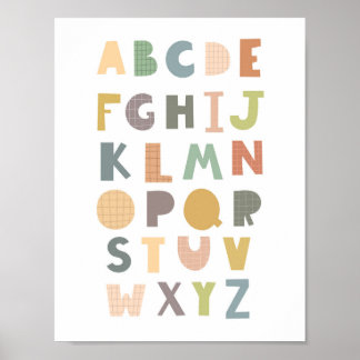 Geslacht Neutraal Boho Alphabet Kwekerij Poster