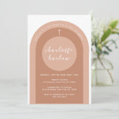 Geslacht Neutraal Boho Arch Cross Meisje Doop Kaart (Staand voorkant)