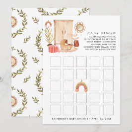 Geslacht Neutraal | Boho Baby Shower Bingo Kaart