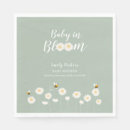 Geslacht Neutraal Daisy Bloemen Baby in Bloemdouch Servet