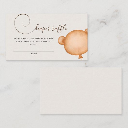 Geslacht Neutraal diapelballon Beer Informatiekaartje (Voorkant / Achterkant)