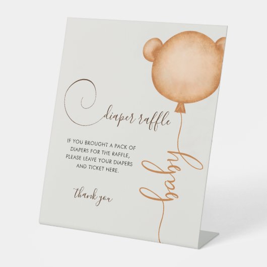 Geslacht Neutraal diapelballon Beer Reclamebord Met Voetstuk (Voorkant)