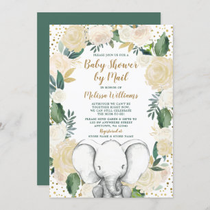 Geslacht Neutraal Elephant Baby shower per post Kaart