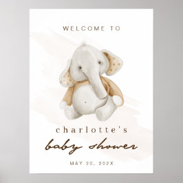 Geslacht Neutraal Elephant Baby shower Welkomsttek Poster