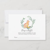 Geslacht Neutraal Fox Baby shower Diaper Raffle Kaart (Voorkant)