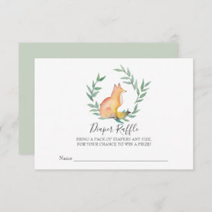 Geslacht Neutraal Fox Baby shower Diaper Raffle Kaart