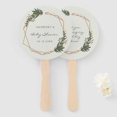 Geslacht Neutraal Gold Geometric Boho Baby shower Handwaaier (Voorkant en achterkant)
