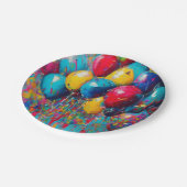 Geslacht Neutraal Kleurrijk Leuk Verjaardagsballon Papieren Bordje (Gekanteld)