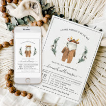 Geslacht Neutraal | Rendier Kerst Baby Shower