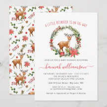 Geslacht Neutraal | Rendier Kerst Baby Shower