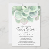 Geslacht Neutraal Sage Groen Succulent Baby shower Kaart (Voorkant)