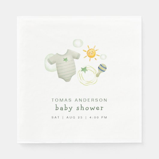 Geslacht Neutraal Sage Groene Babykleding Speelgoe Servet (Voorkant)