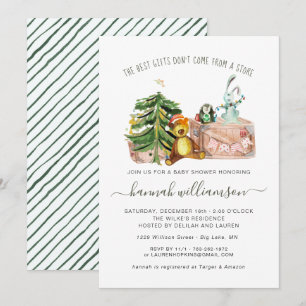 Geslacht Neutraal   Winter Kerst Baby Borrel Kaart