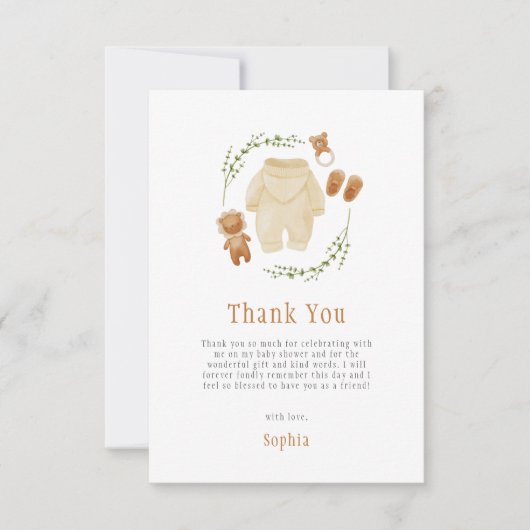 Geslacht Neutral Boho Pattern Baby shower Bedankkaart (Voorkant)