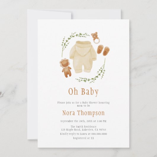 Geslacht Neutral Boho Pattern Baby shower Kaart (Voorkant)