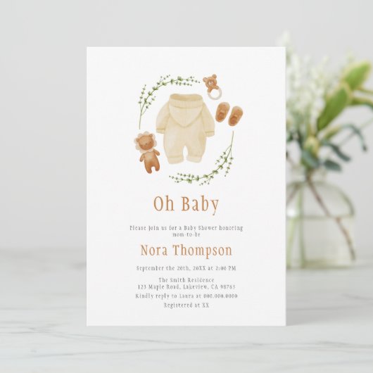 Geslacht Neutral Boho Pattern Baby shower Kaart (Staand voorkant)