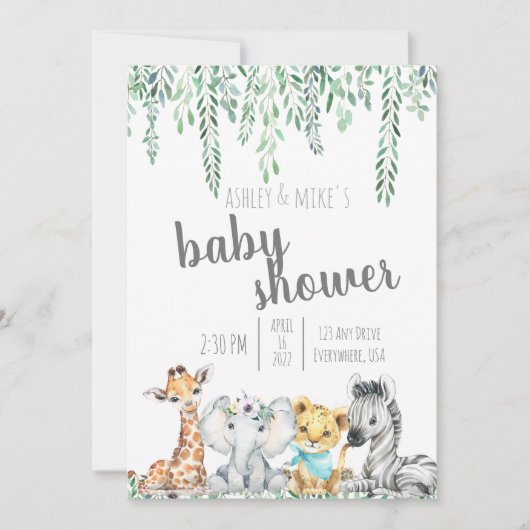 Geslacht Neutral Co-ed Baby shower (Voorkant)