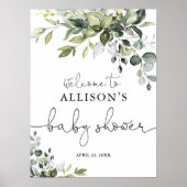 Geslacht Neutral greenery baby shower welkomstteke Poster (Voorkant)