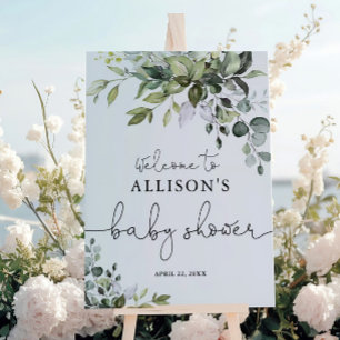Geslacht Neutral greenery baby shower welkomstteke Poster