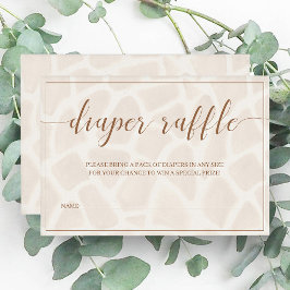 Geslacht Neutral Safari Baby shower Diaper Raffle Informatiekaartje