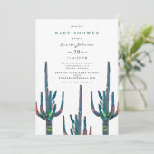 Geslacht Neutral Saguaro Cactus Baby shower Kaart (Staand voorkant)