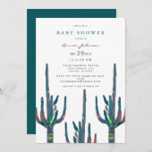Geslacht Neutral Saguaro Cactus Baby shower Kaart (Voorkant / Achterkant)